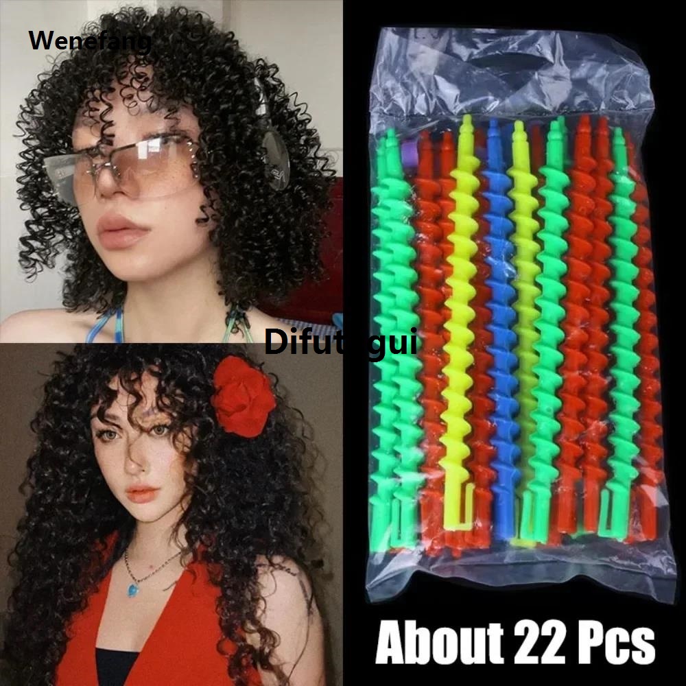 Difutagui Wenefang Plastic Spiral Perm Stick Heatless Hair Curler Women Curly Hair 2025 Rollers No Heat Curls Cold Perm Bar Barber Hair Styling Tool