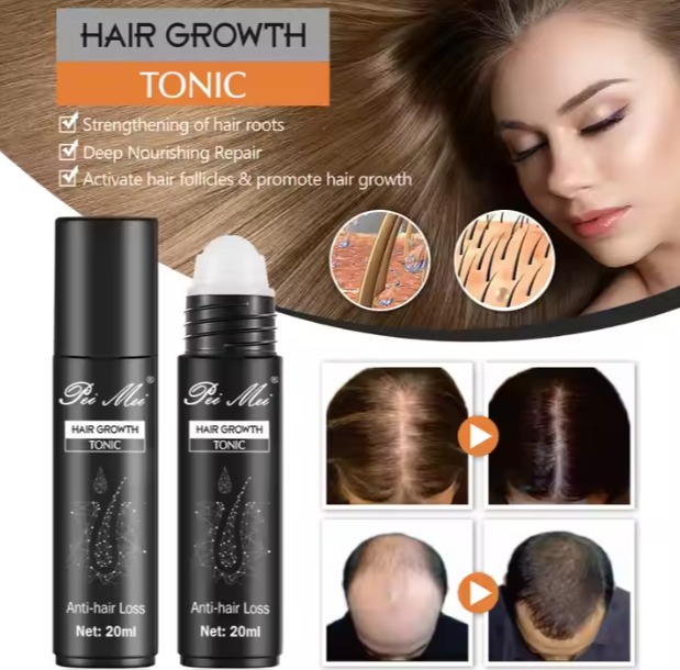 1 Piece Peimei Hair Growth Tonic - Organic Ginger, Ginseng & Polygonum Multiflorum Serum for Effective Anti-Hair Loss Treatment and Follicle Activation
