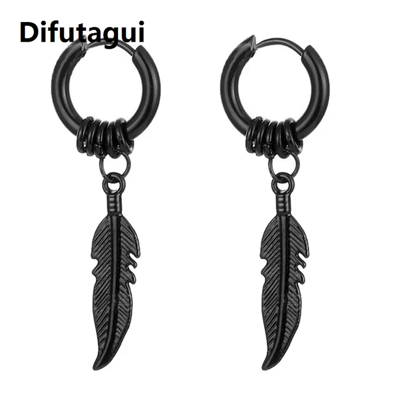 Difutagui LM 1 Pair Punk Stainless Steel Stud Earrings Black Earrings Set For Men Women Vintage Hip Hop Piercing Ear Fashionable and Minimalist Jewelry