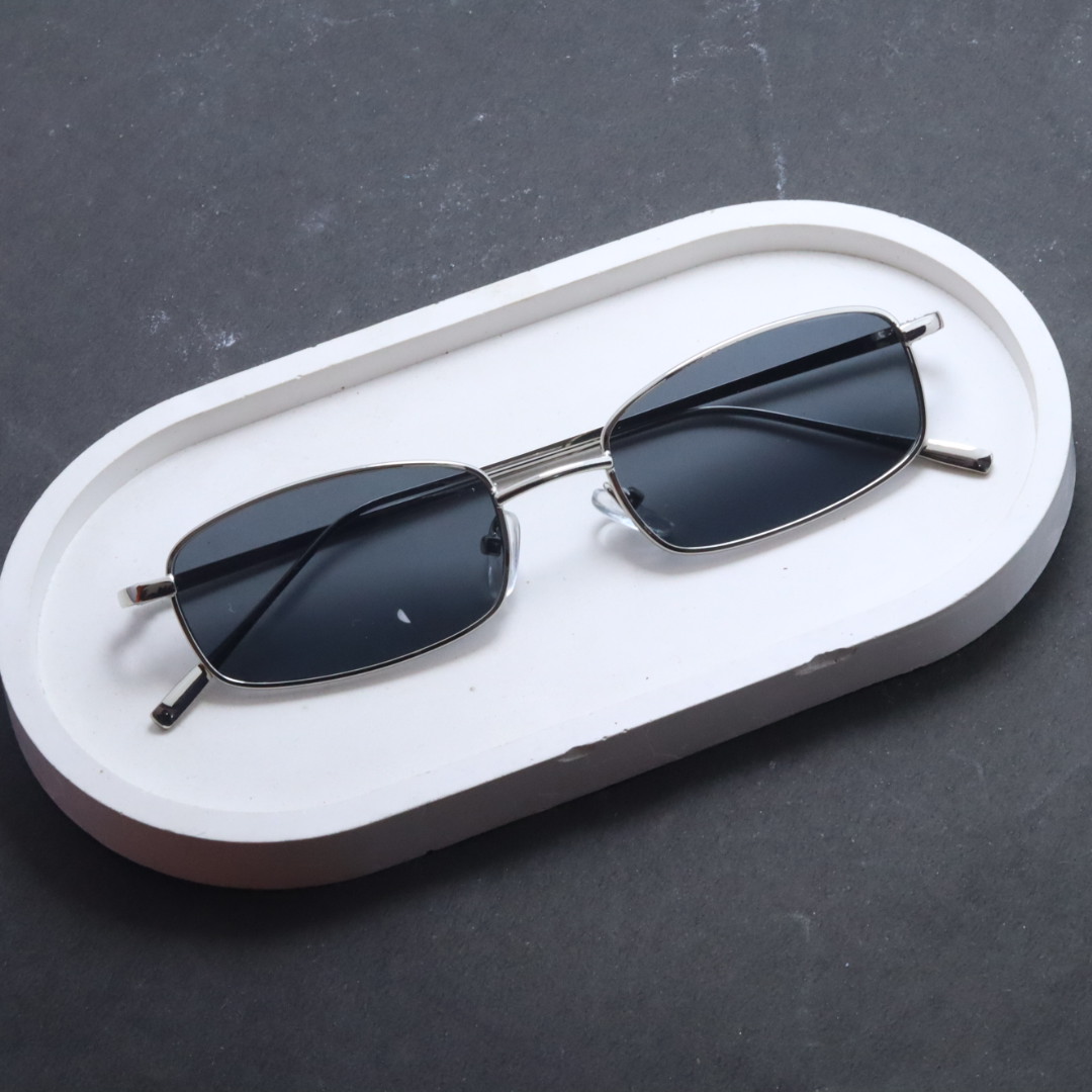 Golden Frame Round Trendy Light Black Shades Sunglasses -Unisex