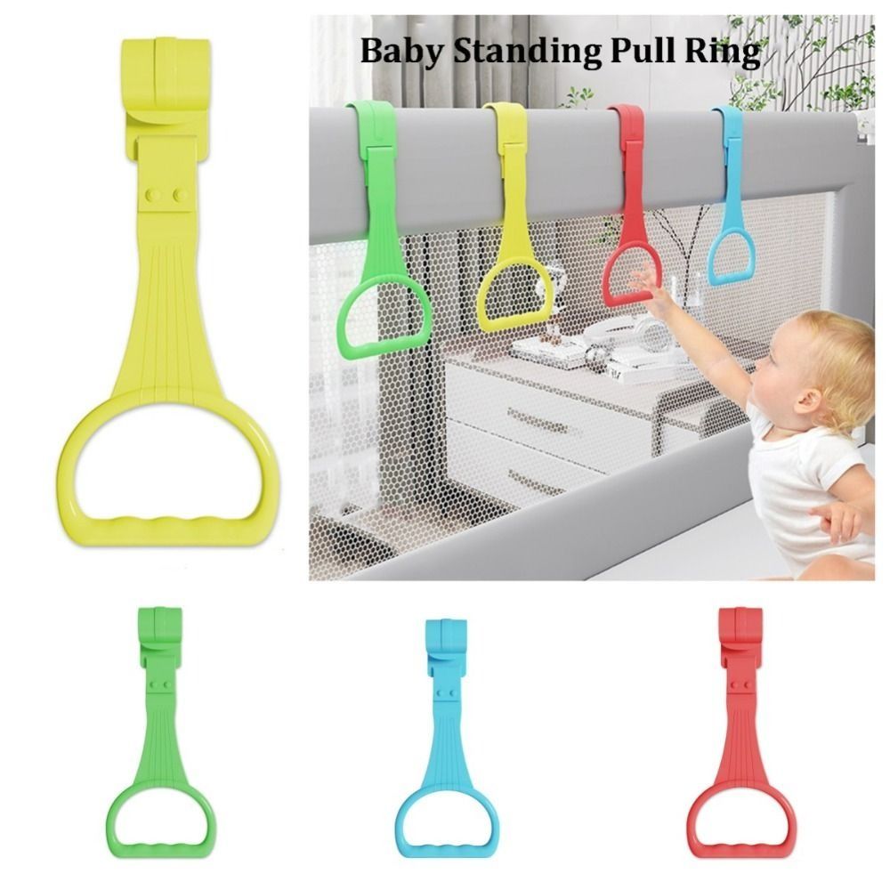 Portable Plastic Pull Ring Candy Color Baby Learn To Stand Stroller Hook Light Weight Hanging Ring Baby