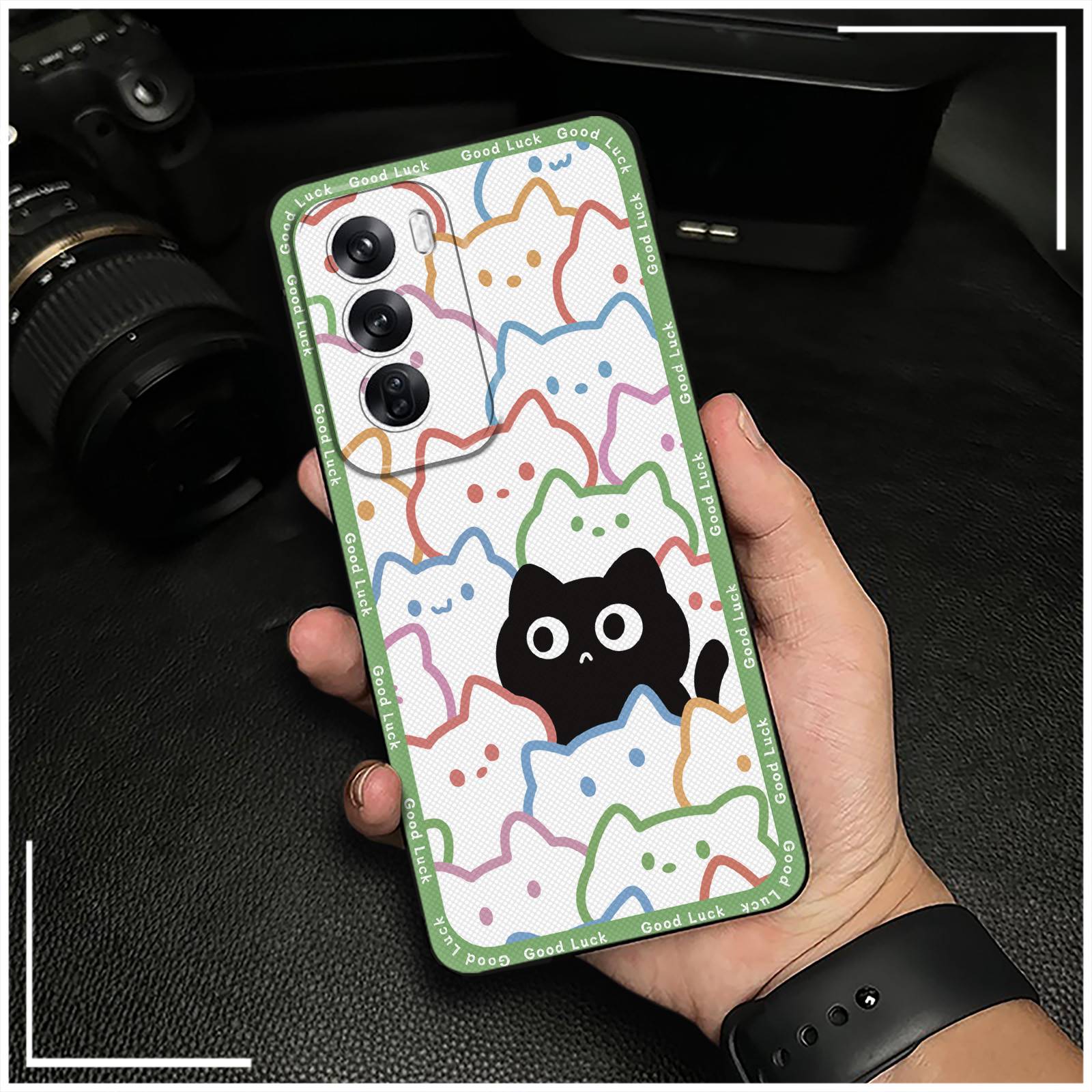 Dirt-resistant Cute Phone Case For OPPO Reno12 5G China Waterproof Fashion Design Cell Phone Sleeve Shockproof Graffiti