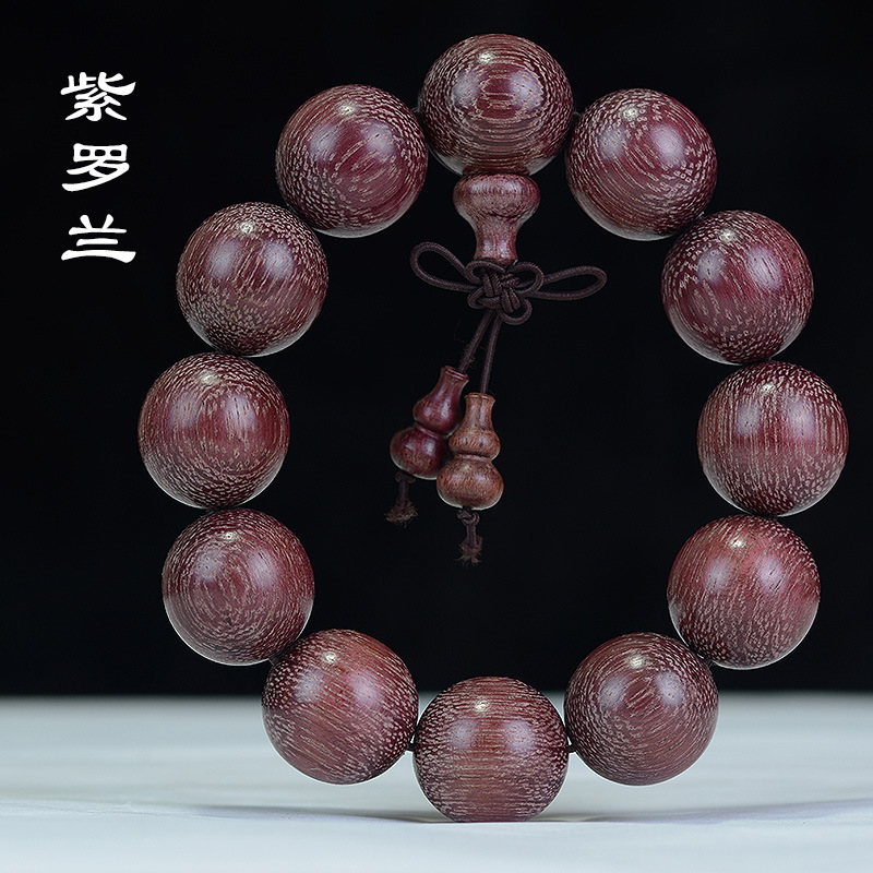 Ji Fang Yuan Purple Brazil Roland Perilla Wood Log Bracelet Mahogany Cultural Play Buddha Beads Prayer Beads Manufacturers Wholesale