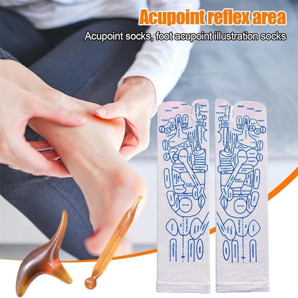 Portable With Massager Acupressure Reflexology Socks Soft Massage Socks Release Pressure Acupuncture Point Self Massage Hand Spa Reflexology Socks Gifts from Elders
