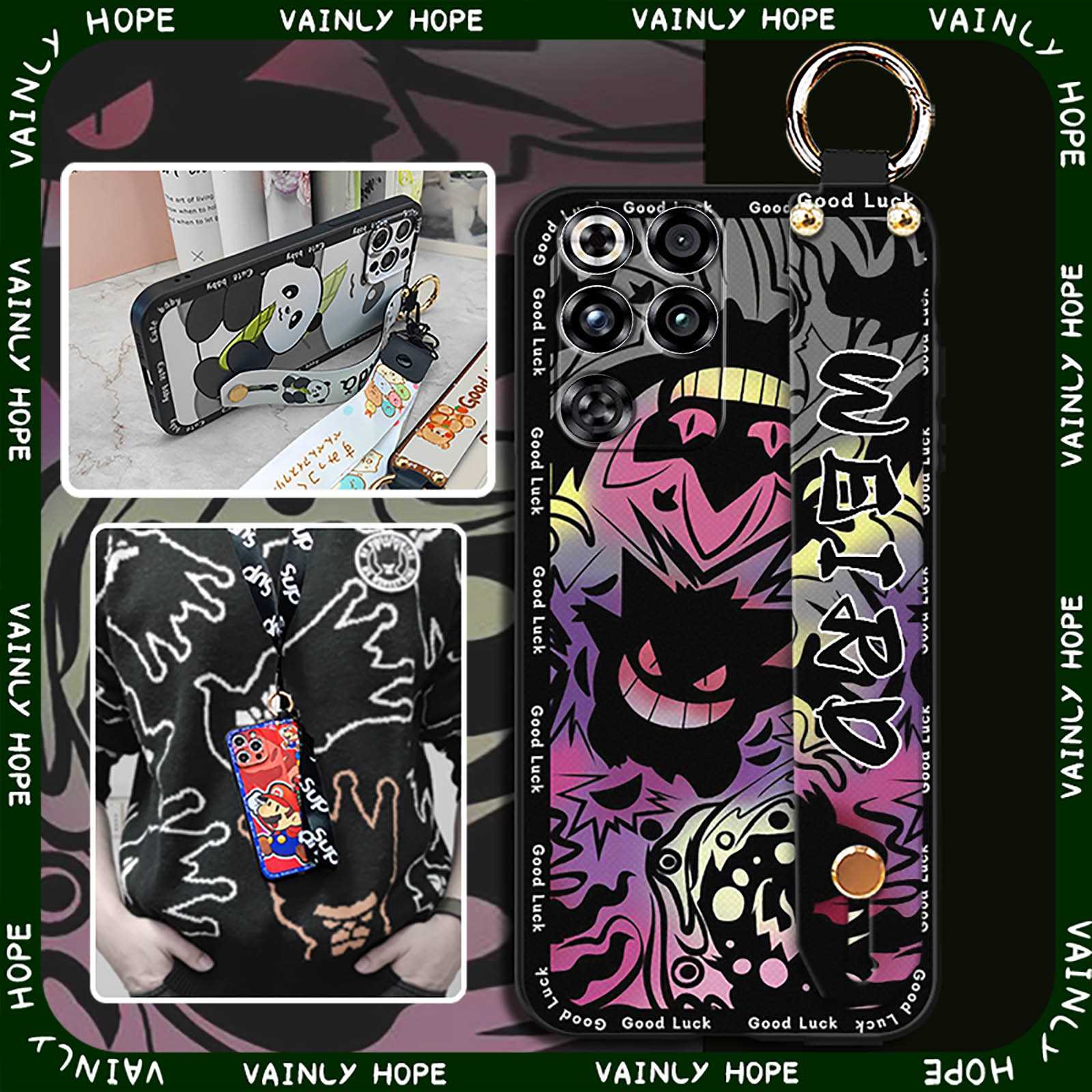 Silicone Anime Phone Case For ZTE Nubia S2E/S2R/S2 Lite Kickstand Cartoon Lanyard Phone pouch Durable Shockproof Cute