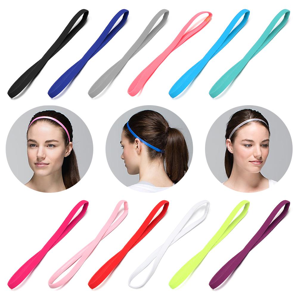Ladies Stretch Candy Color Head Wrap Sport Anti-slip Elastic Headband Yoga Hair Bands