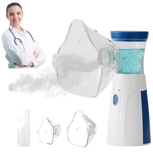 Portable Mesh Nebulizer Handheld | Mini Vaporizers Atomizers for Adults and Children | One-Touch Operation Low Noise High Nebulization Rate | Lightweight Travel-Friendly Personal Inhaler for Breathing Support For Adults & Kids