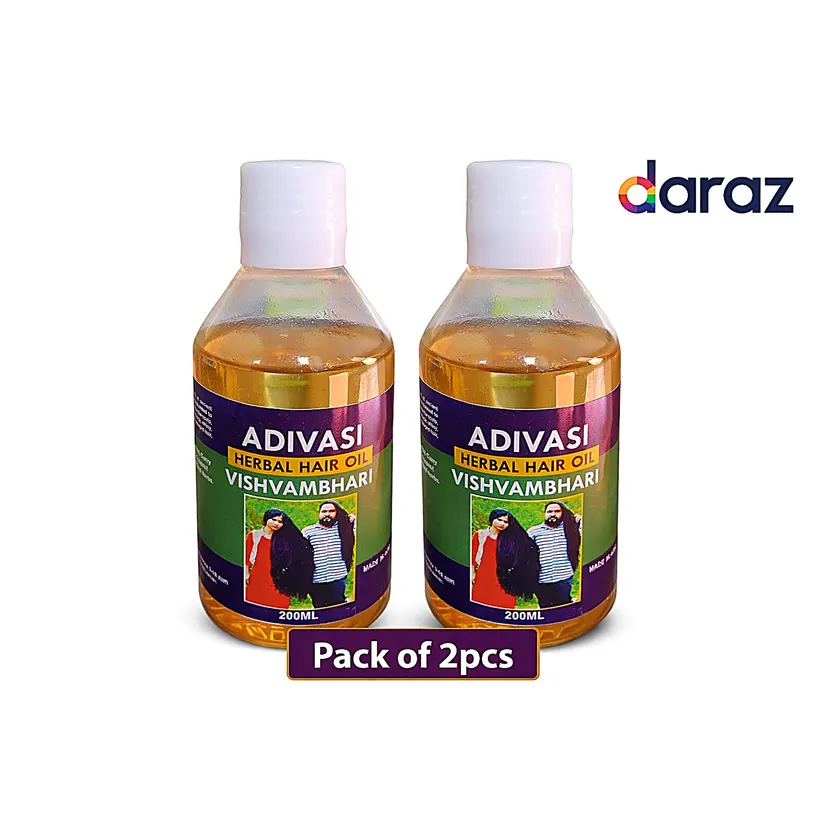 Adivasi Hair Oil Pack of 2 (200ml Each) - Herbal Hair Growth Oil for Men & Women