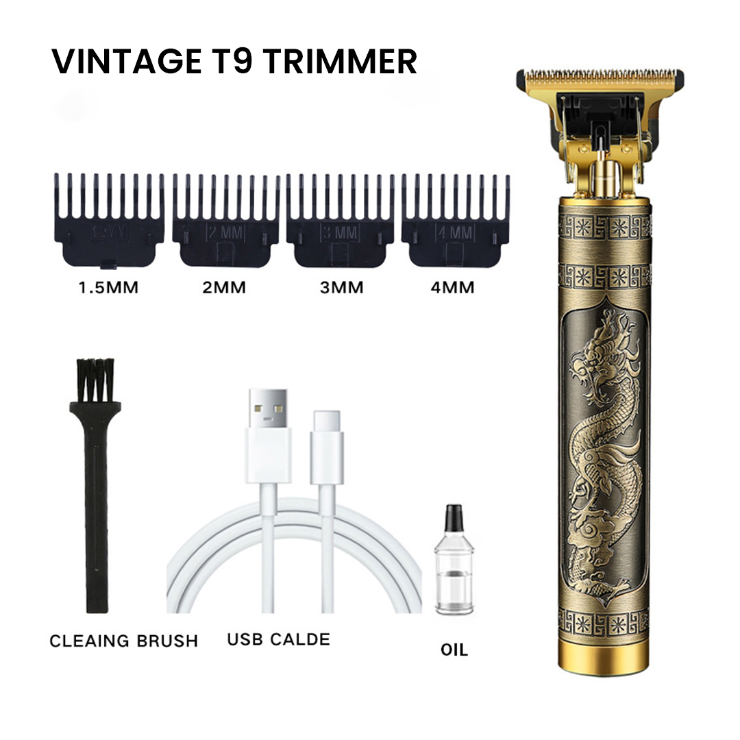 Vintage T9 Trimmer, Classic Design for Effortless Grooming and Precision Cuts
