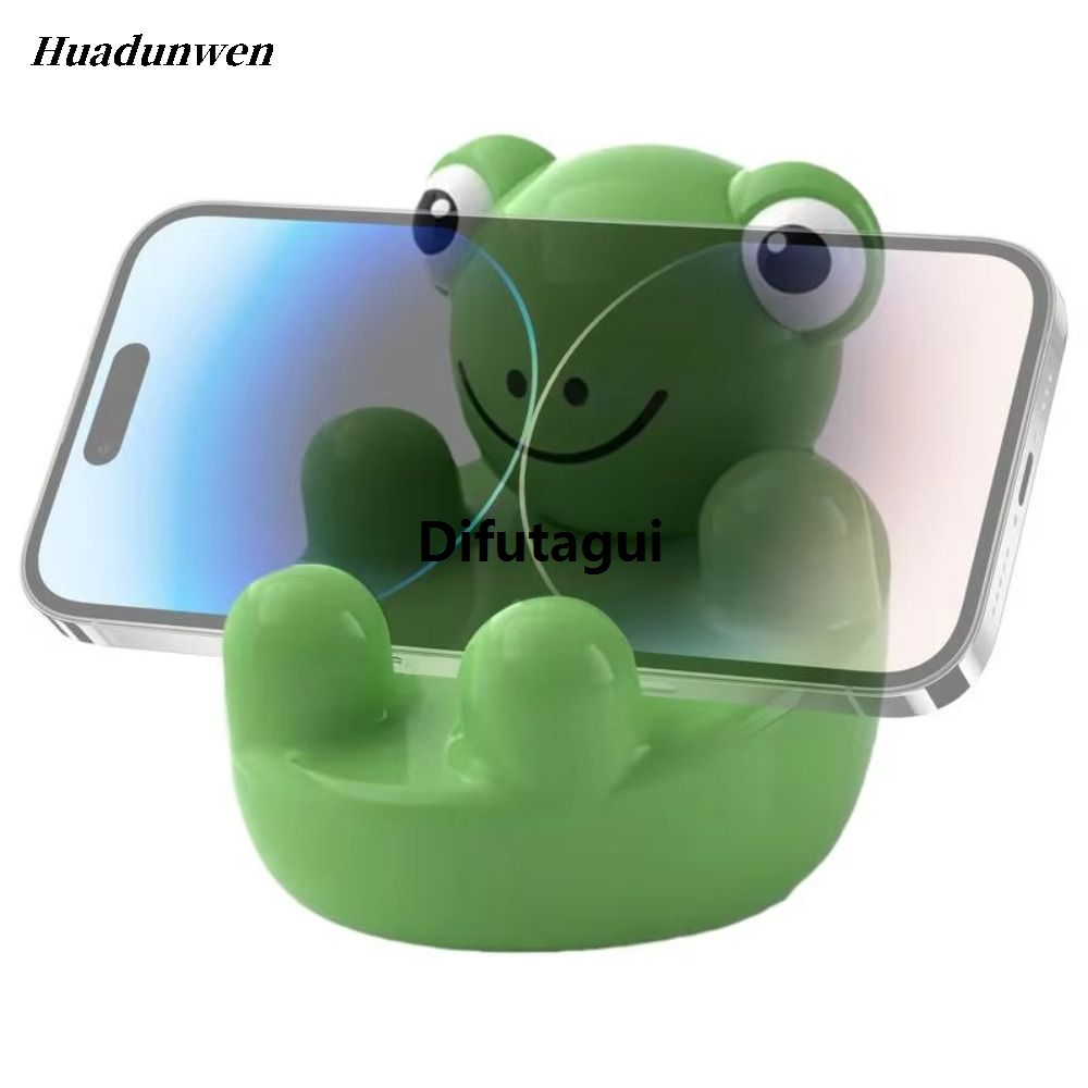 Difutagui Decorative Frog Portable Cartoon Stand Mobile Phone Animal Stand Table Frog Stand 【2025 Fashion Version】 Animal Statue Mobile Phone Anti Slip Desktop Decoration Model Toy Office