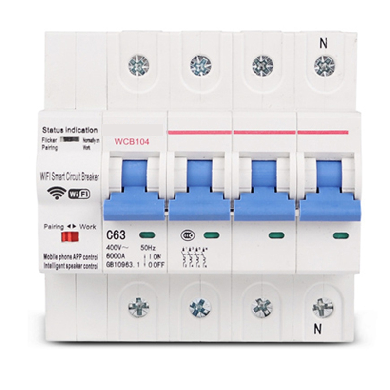 Three Phase Circuit Breaker Tuya Smart WiFi Circuit Breaker Industrial Remote Control MCB Timing with