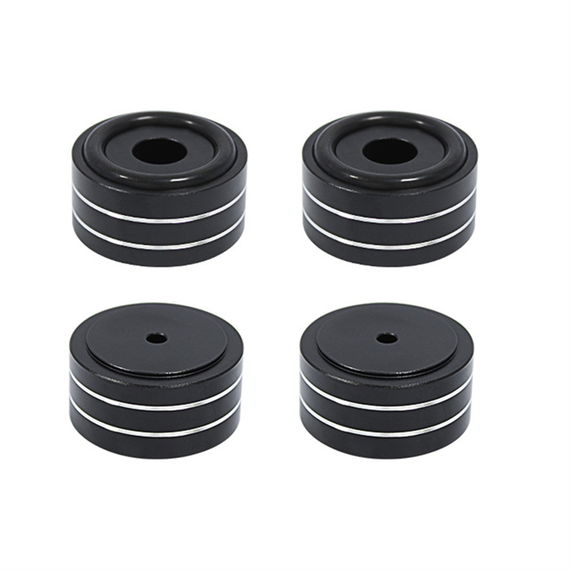 4PCS Shock Absorbing Foot Pad Aluminum Alloy Speaker Isolation Stand for Speakers CD Amplifier Black