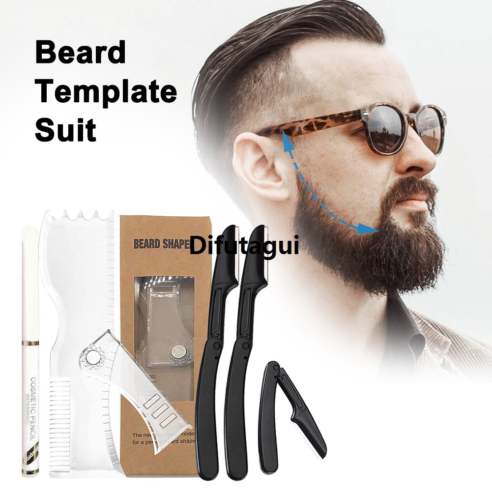 Difutagui Tool Styling Anti Slip Set Shaving Adjustment Template Beard Styling 【2025 Version】 Facial Hair Template Practical Men's Tools Home Small