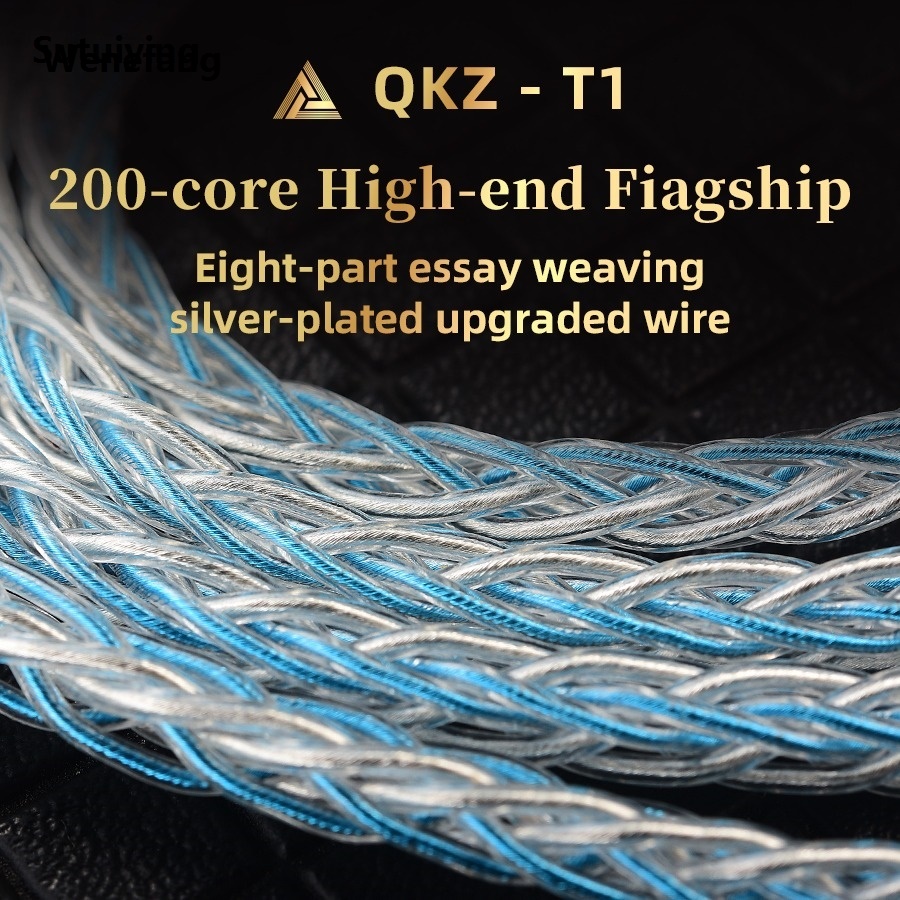 Wenefang Sutuiying QKZ T1 Wired Headphone Update Accessories QDC Type Copper Silver-plated 【2025 Version】 New style Upgrade Cord 3.5mm For KZ ZSN PRO EDX QKZ ZXT ZXN TRN