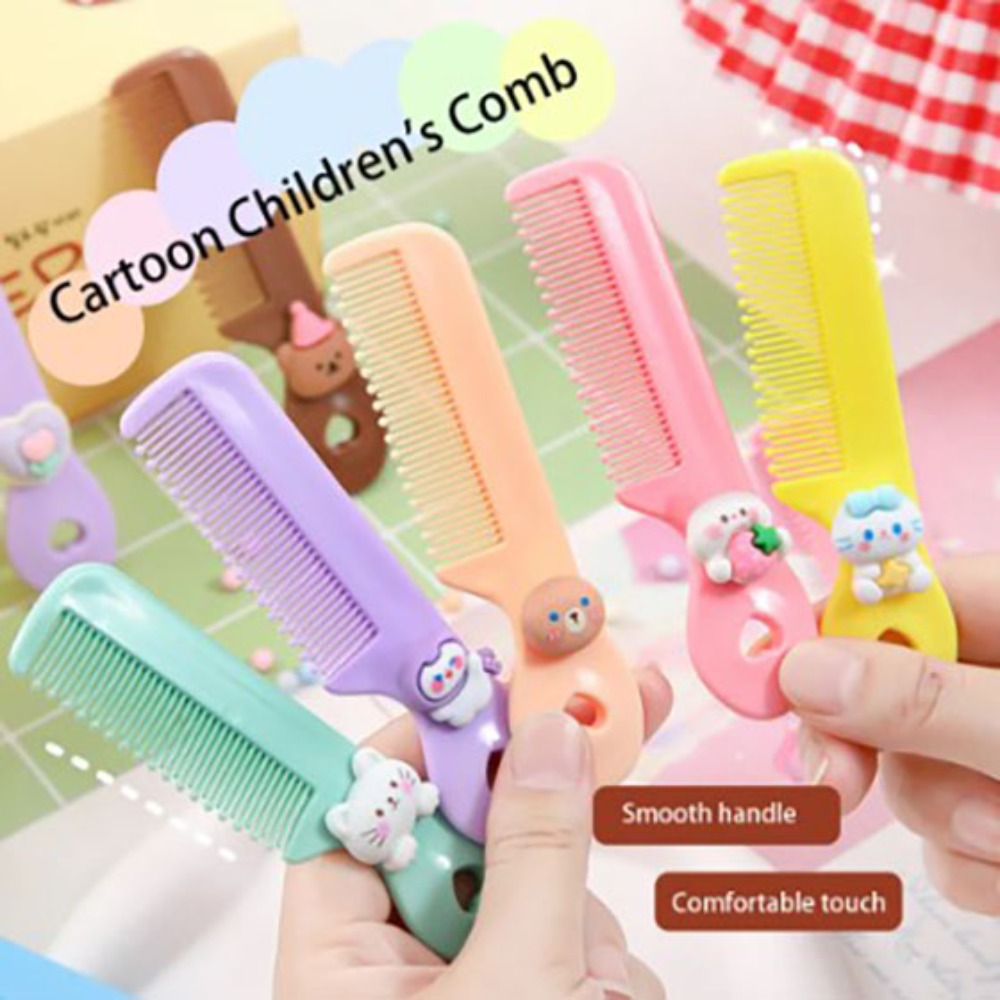 Cute Plastic Cartoon Mini Comb Wear Resistant Mini Cute Student Portable Hair Comb Material Safety Hair Comb