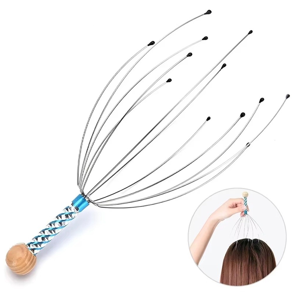 New Stainless Steel Wire Head Massager Octopus Shaped Scratch Tool Scalp Massager Muscle Tension Relief Gua Sha Massager Stress Relief