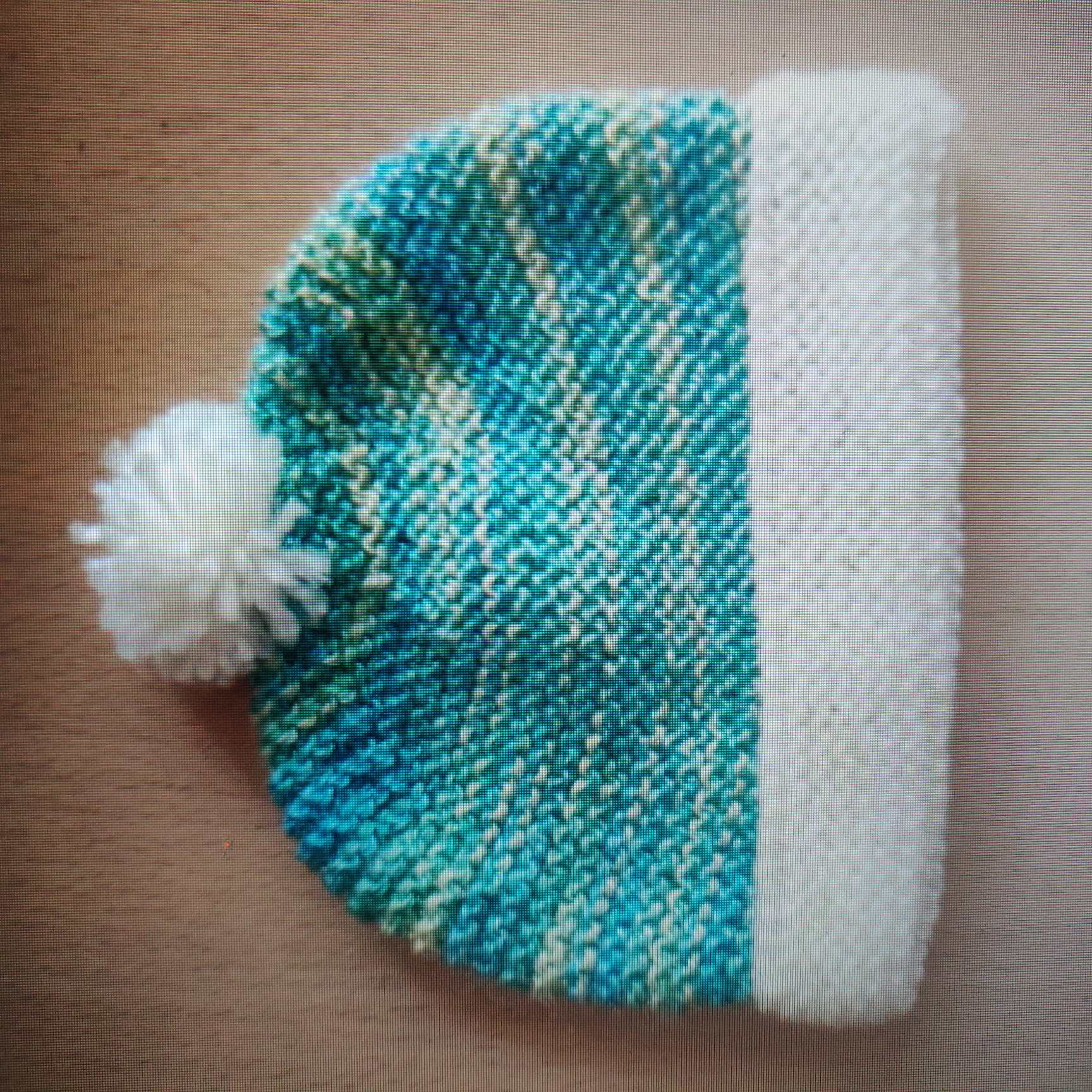 Coloured Pom Pom Cap (0-6 Months)