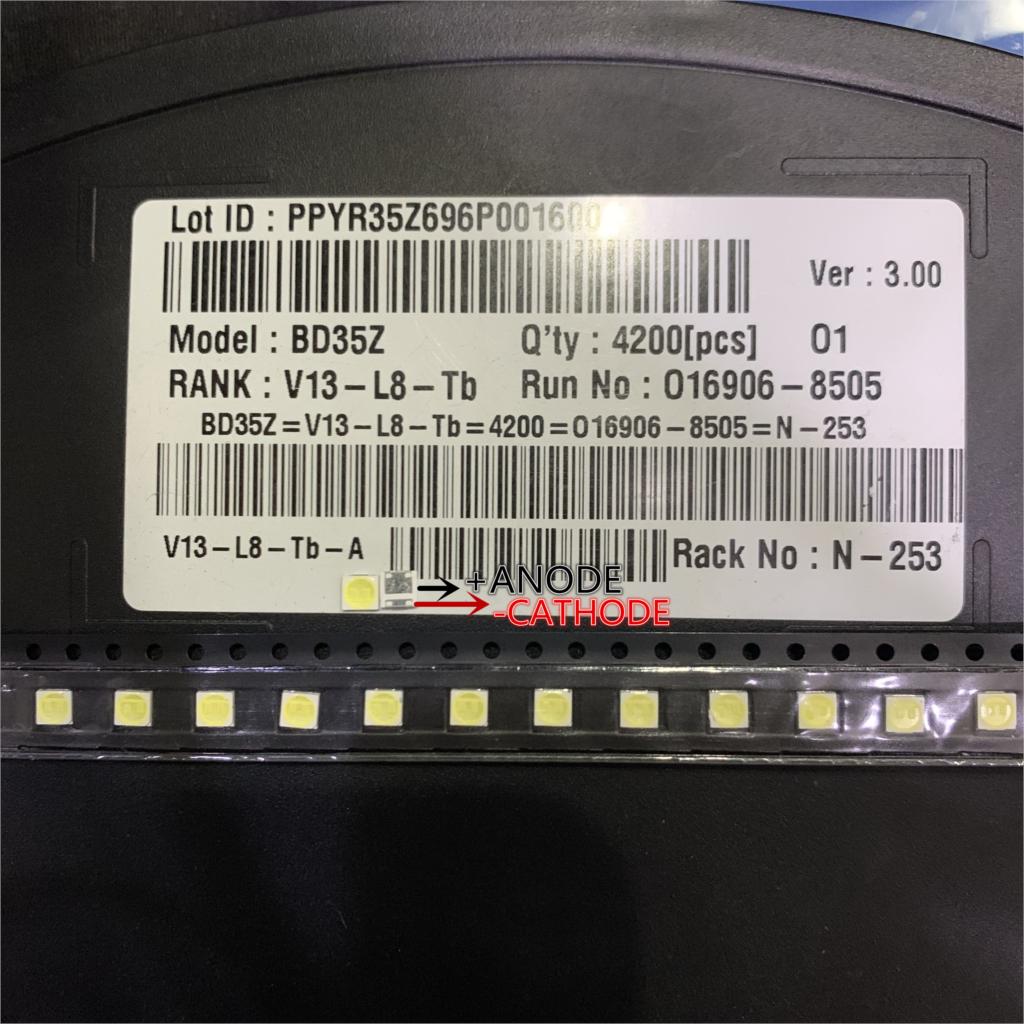 100PCS FOR LCD TV repair LG led TV backlight strip lights with light-emitting diode 3535 SMD LED beads 6V