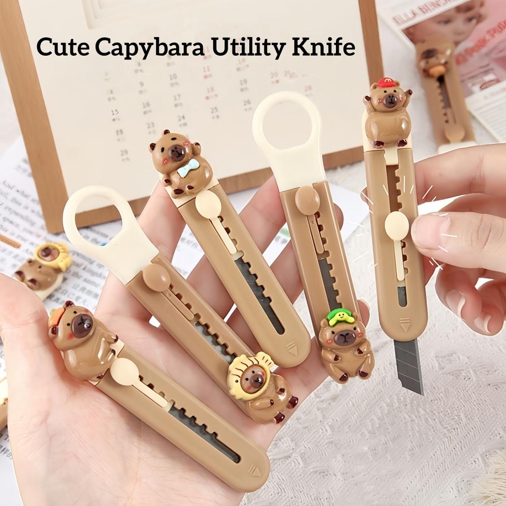 Adjustable Cute Capybara Utility Mini Mini Portable Secure Portable Office Stationery Cutter for School Package Unpacking Paper Cutting