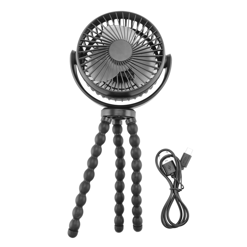 Stroller Fan 5200MAh Battery Portable Fan with 360° Pivoting, Personal Fan with Flexible Tripod for Travel,Outdoors