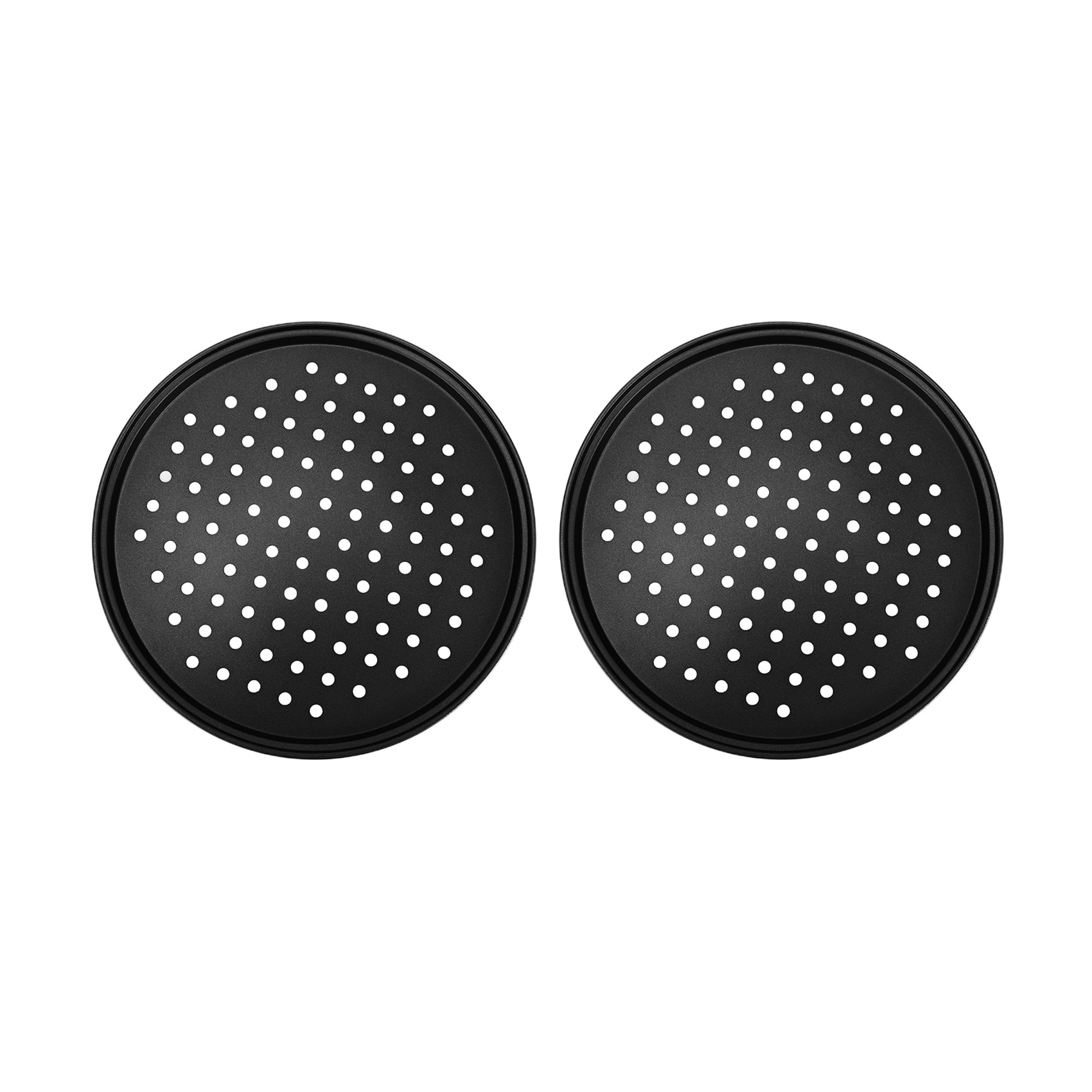 NAMUNY 2 Pack 11 Inch Personal Perforated Pizza Pans Carbon Steel with Nonstick Coating Easy to Clean Pizza Baking Tray