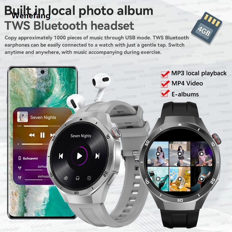 Wenefang 2025 New Upgraded For HUAWEI 4GB Memory Smart Watch Men 1.46 AMOLED Fifty percent discount Screen GPS NFC APP Download Call Sports Fitness Smartwatchs