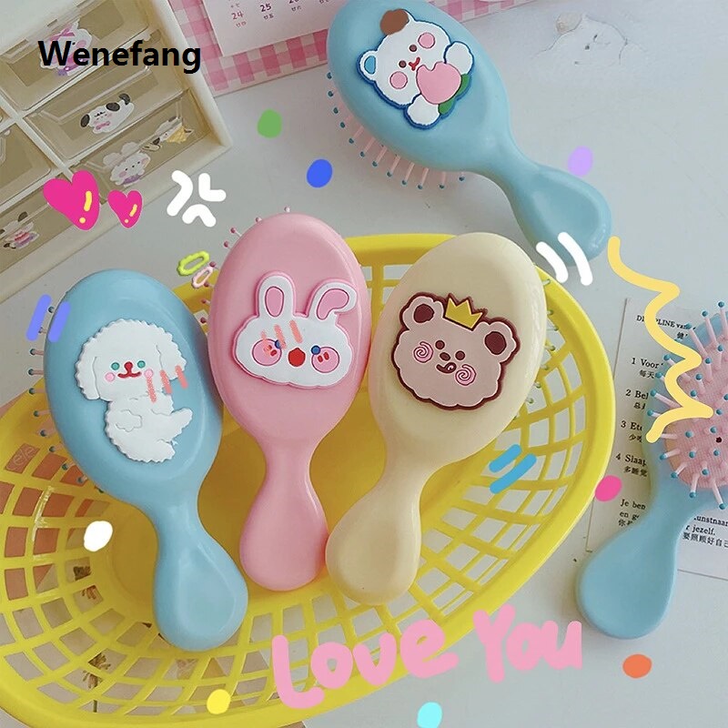 Wenefang Mini Cute Portable Small Massage Hairbrush Cartoon Air Cushion Comb Hair Brush Comb for Girls Hairdressing Care Tools