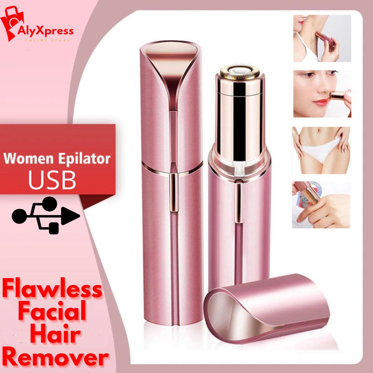 Flawless Facial Hair Remover Rechargeable Facial Electric Hair Remover Lipstick Shape Painless Safety Neck Leg Hair Remover Tool Body Epilator