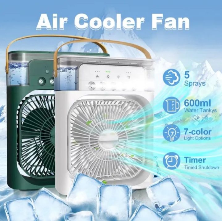 Vylon Portable 4 In 1 Fan Air Cooler with Humidifier Night Light | Mist Fan