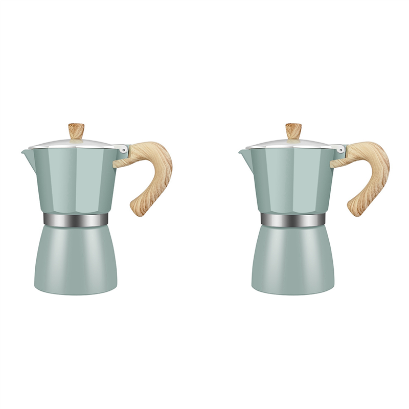 2X Coffee Maker Aluminum Mocha Espresso Percolator Pot Coffee Maker Moka Pot 3cup Stovetop Coffee Maker-150ml