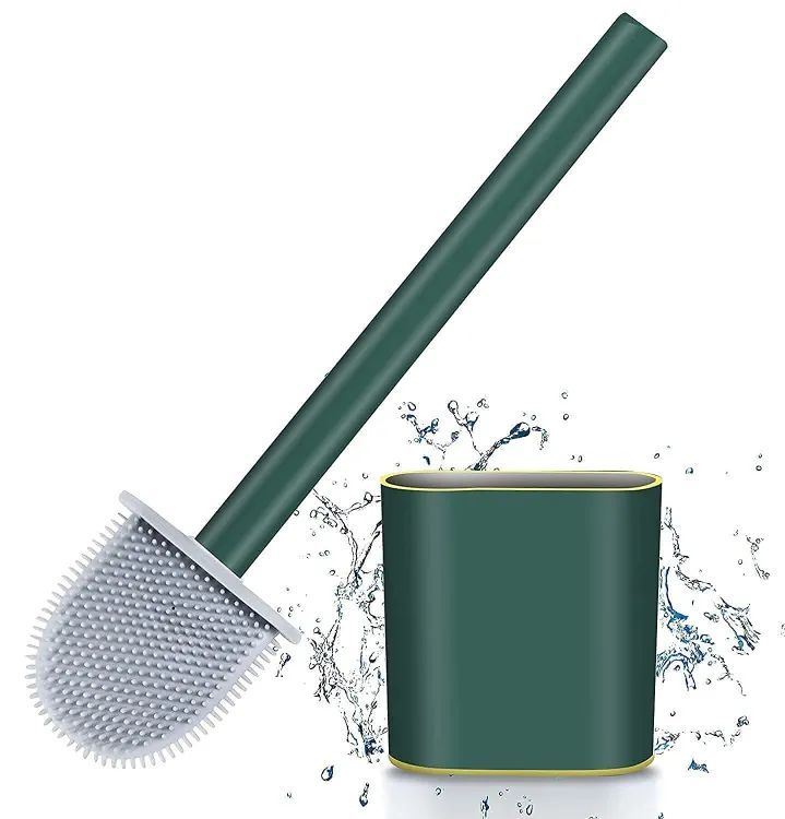 Silicone Toilet Brush | Soft Bathroom Cleaning Brush | Reusable Toilet Scrubber