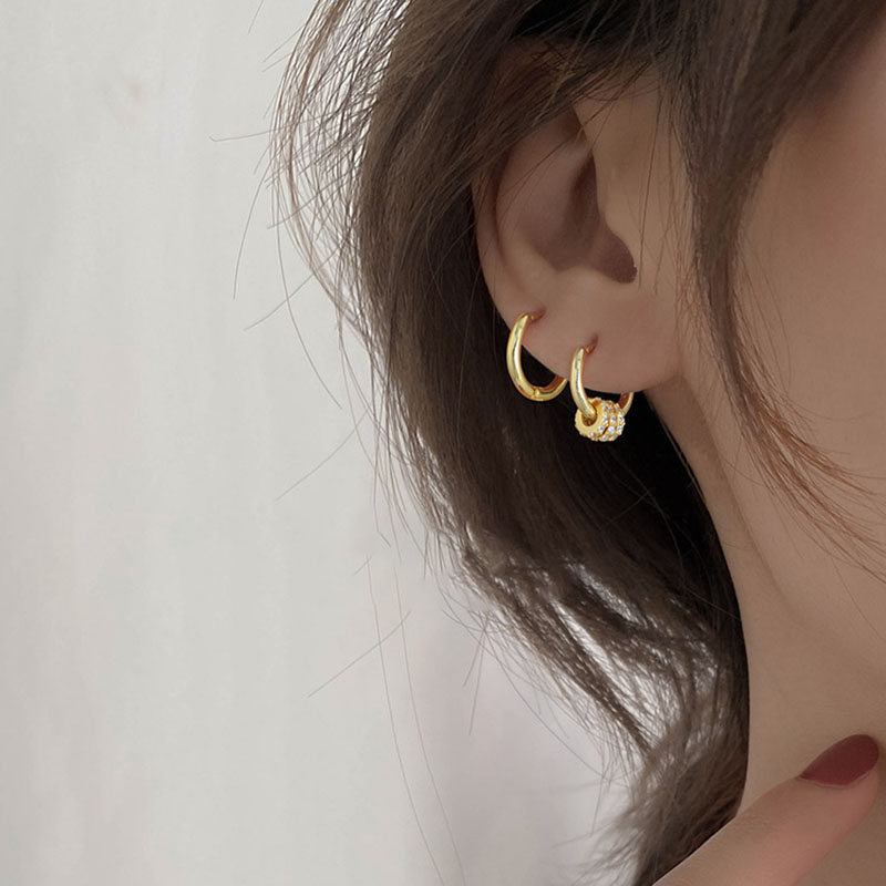 Bizzy Stainless Steel 1 Pair Minimalist Huggie Hoop Earrings For Women Gold Color Tiny Round Circle 6/8/10mm Punk Unisex Rock Earring