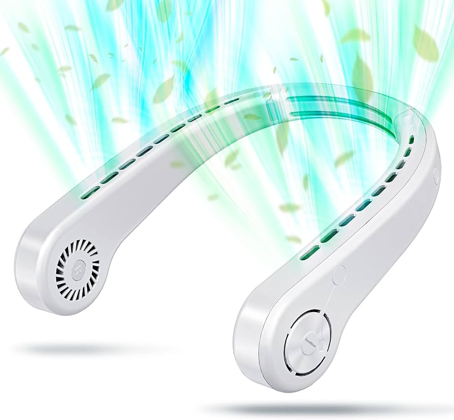Portable Neck Fan Popular Earphone Design Blade less Air Conditioner Neck USB Chargeable Neck Fan