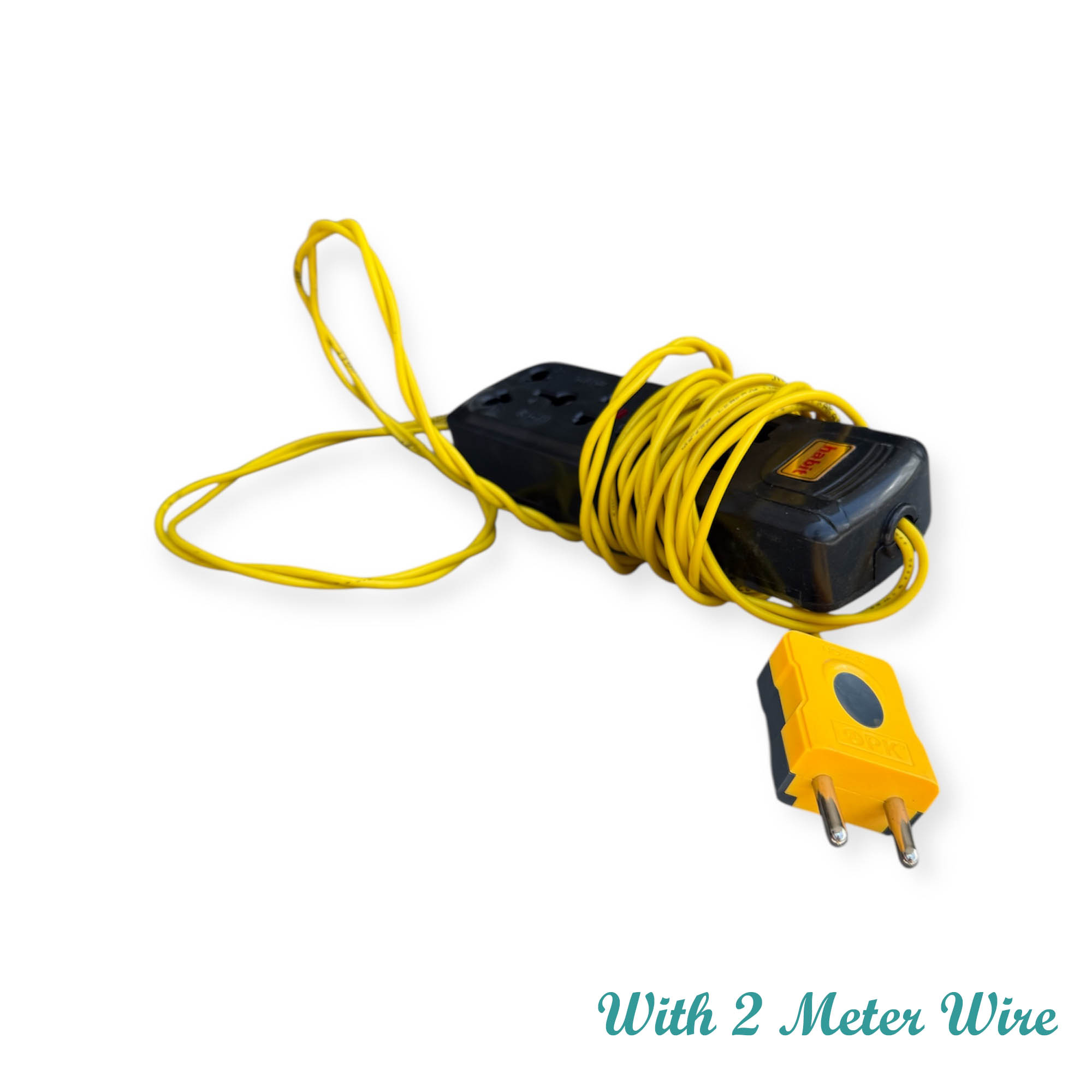 Heavy Duty Multi Plug Power Socket Multiplug For High Voltage Uses With 2 Meter Heavy Wire Fixed With Round Type 2 Pin Plug