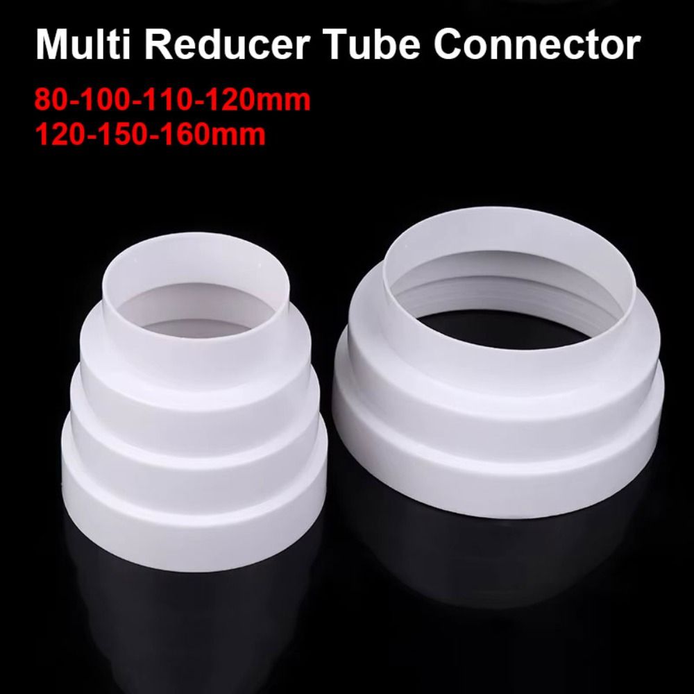 1Pcs New Multi Reducer Extractor Fan Pipe 80/100/110/120/150/160mm For Fan Ventilation Duct Tube White Exhaust Duct