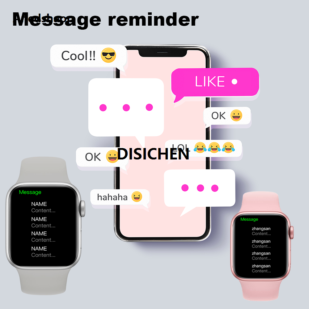DISICHEN USAMS Smart Watch Original Men Women Sports Watch 1.44” HD Touch Screen Receive/Dial New style Calls Play Music Message Alert Calculator Alarm Clock Stopwatch Sleep Monitor Luxury