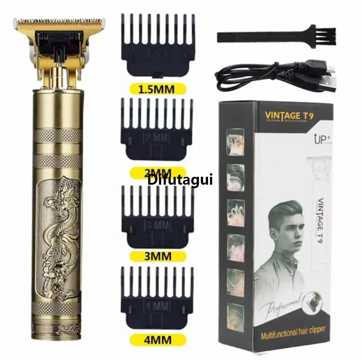 Difutagui New style Vintage T9 Trimmer Hair Trimmer For Men Affordable Professional Golden Dragon Rechargeable Electric