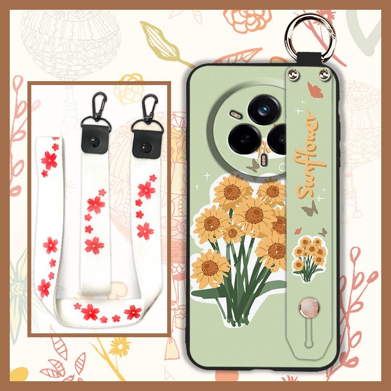Oil Painting Back Cover Phone Case For Realme14 Pro 5G Global Fashion Design Phone Holder Durable ring Soft case flower