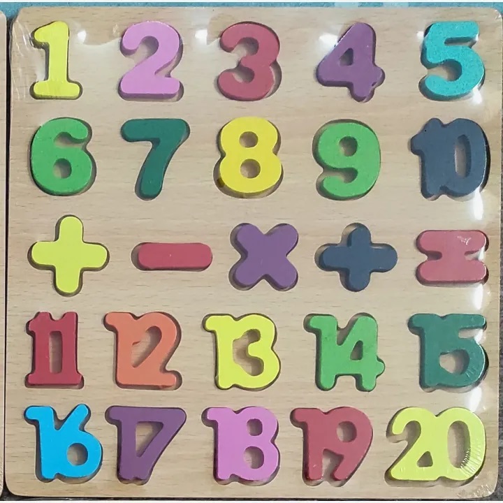 Colorful Wooden Number Sign Blocks And Puzzle Preschool Educational Teaching Toy For Kids