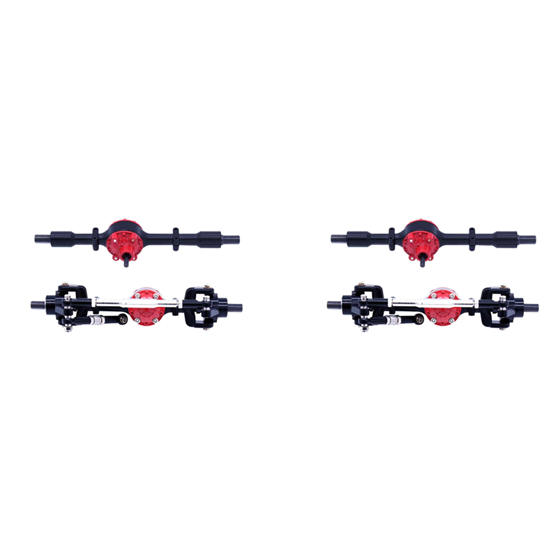 JINMY 2X Metal Front and Rear Axle for C14 C24 C34 C44 B14 B24 1/16 RC Car Upgrades Parts Accessories,Black