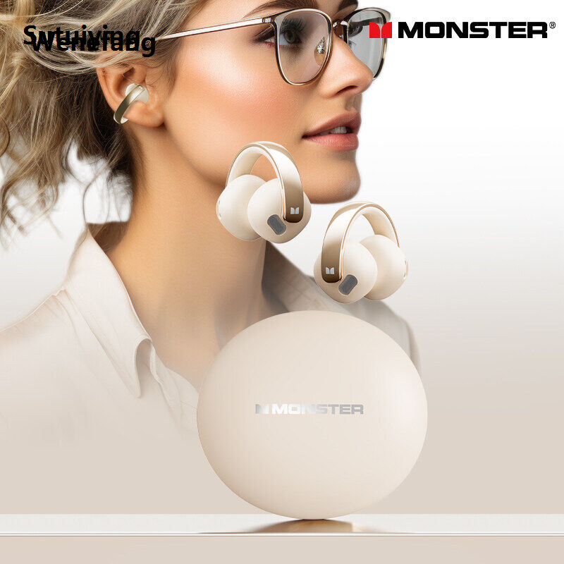 Wenefang Sutuiying Monster XKT30 Wireless Bluetooth V5.4 Headset Ear Clip New Dual 2025 Mode Earphones Bass Enhancement Surround Sound Earbuds