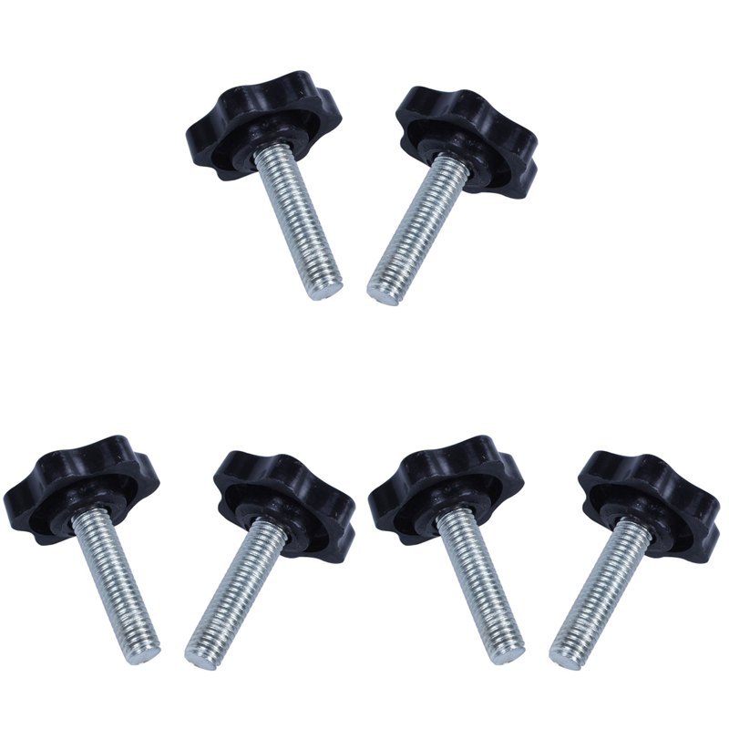 FORIDE 6 Pcs M8 x 30mm Male Thread 32mm Star Clamping Knob Black