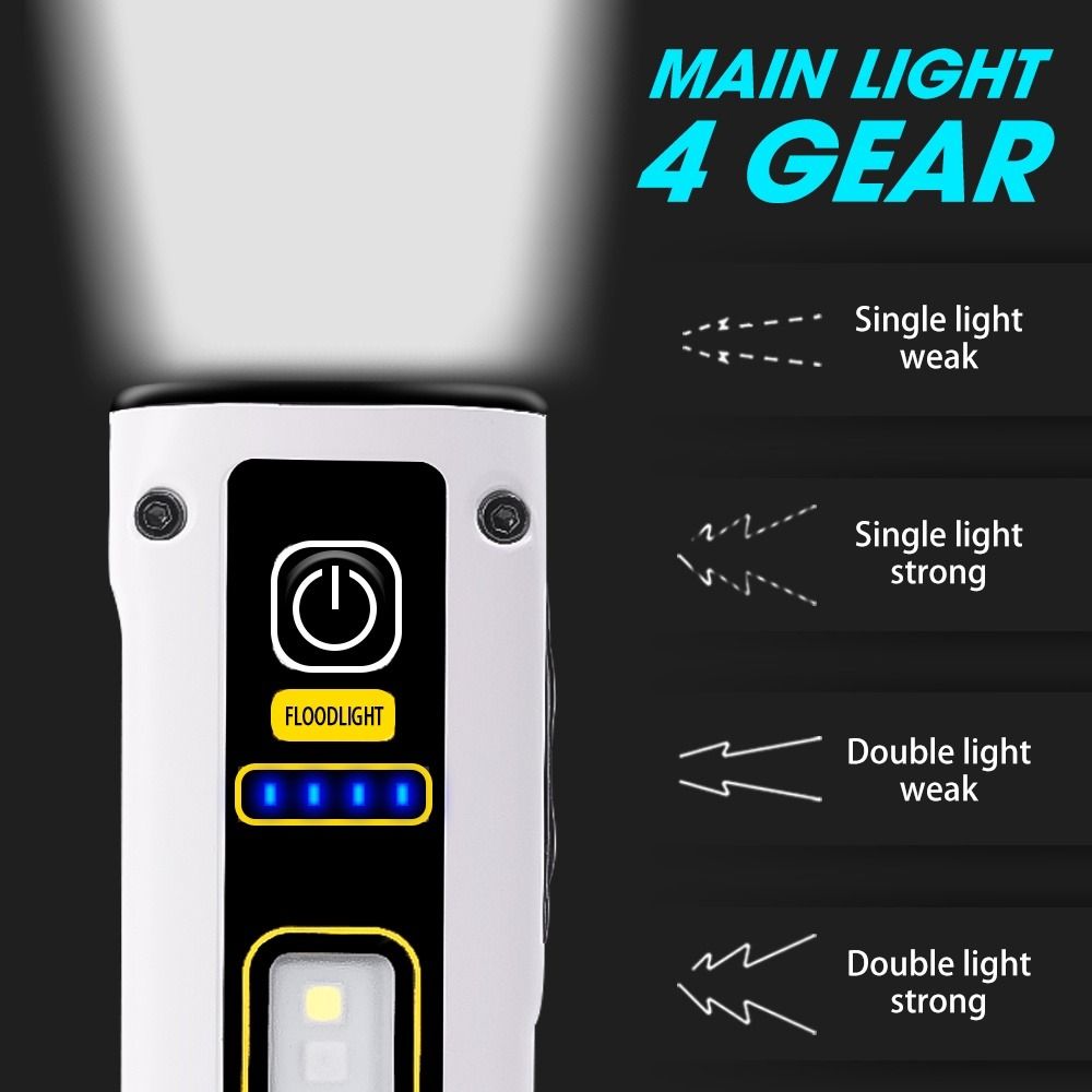 ABS Multifunction LED Flashlight Power Bank Portable Mini Spotlight Waterproof Handheld Outdoor Camping Light Fishing
