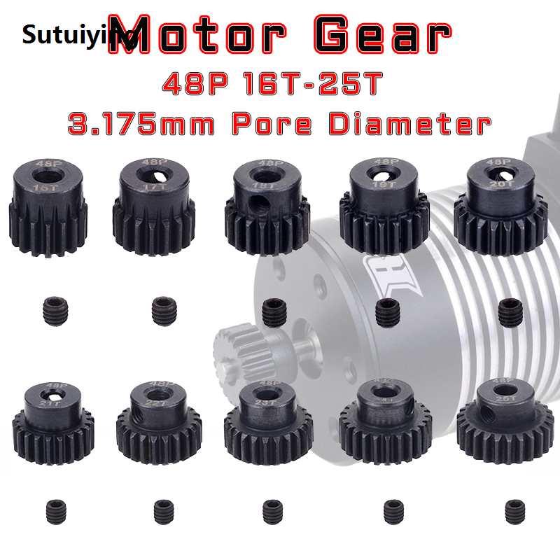 Sutuiying M0.6 3.175mm 13T 15T 17T 18T 20T 22T 24T 28T 30T 33T Aluminum 2025 Alloy Metal Pinion Motor Gear For 1/10 RC Model Car
