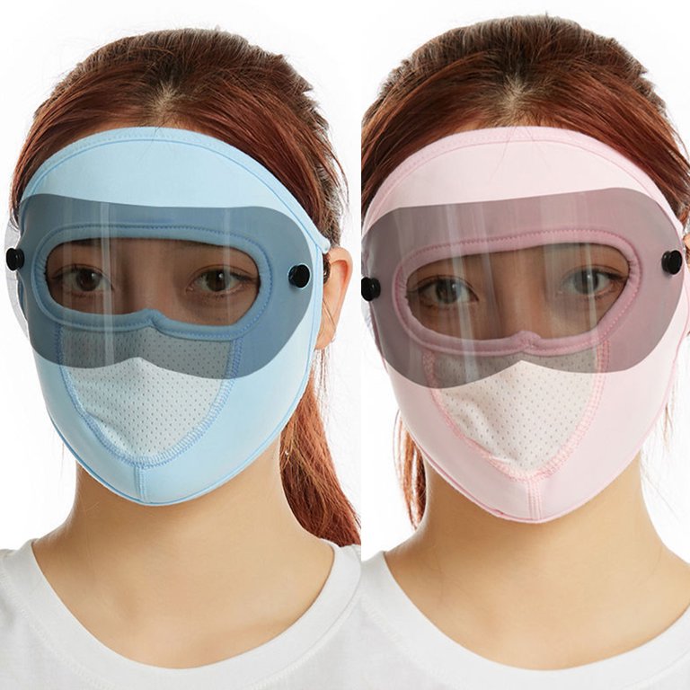 Ice Silk Face Mask UV guardion Womens Sunscreen Face Veil with Black Eye guardor Sheets, Full Face Mask
