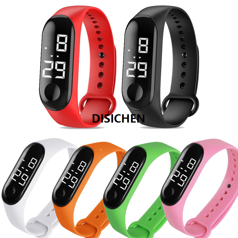 DISICHEN M3 Led Watch Color Screen Smart Sports Bracelet Running Swimming Waterproof Touch Heart Rate Men's And Women's Silicone Watch Affordable