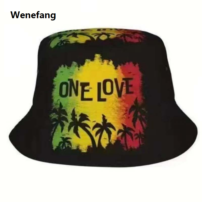 Wenefang Summer Sunscreen Bucket Hat Unisex Beach Panama Cap Fashion Hot Selling Print Hip Hop Gorras Fishing Fisherman Hat Wear Double Side
