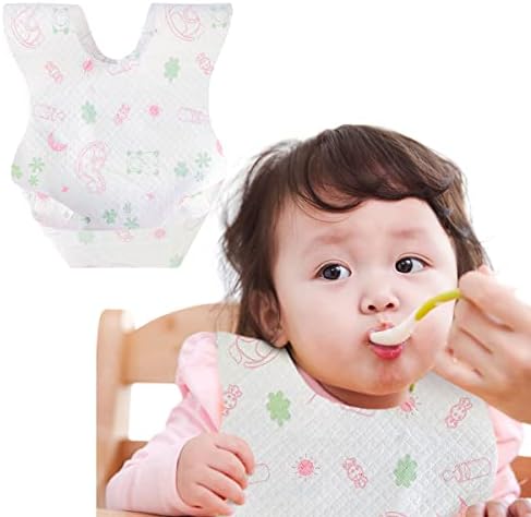 TMS Kids Line Soft 1 Piece Tear Proof All Age Baby Bibs Waterproof Adjustable Easy Clean Food Pocket For Newborn Toddler Kids Lunch Dinner Bib