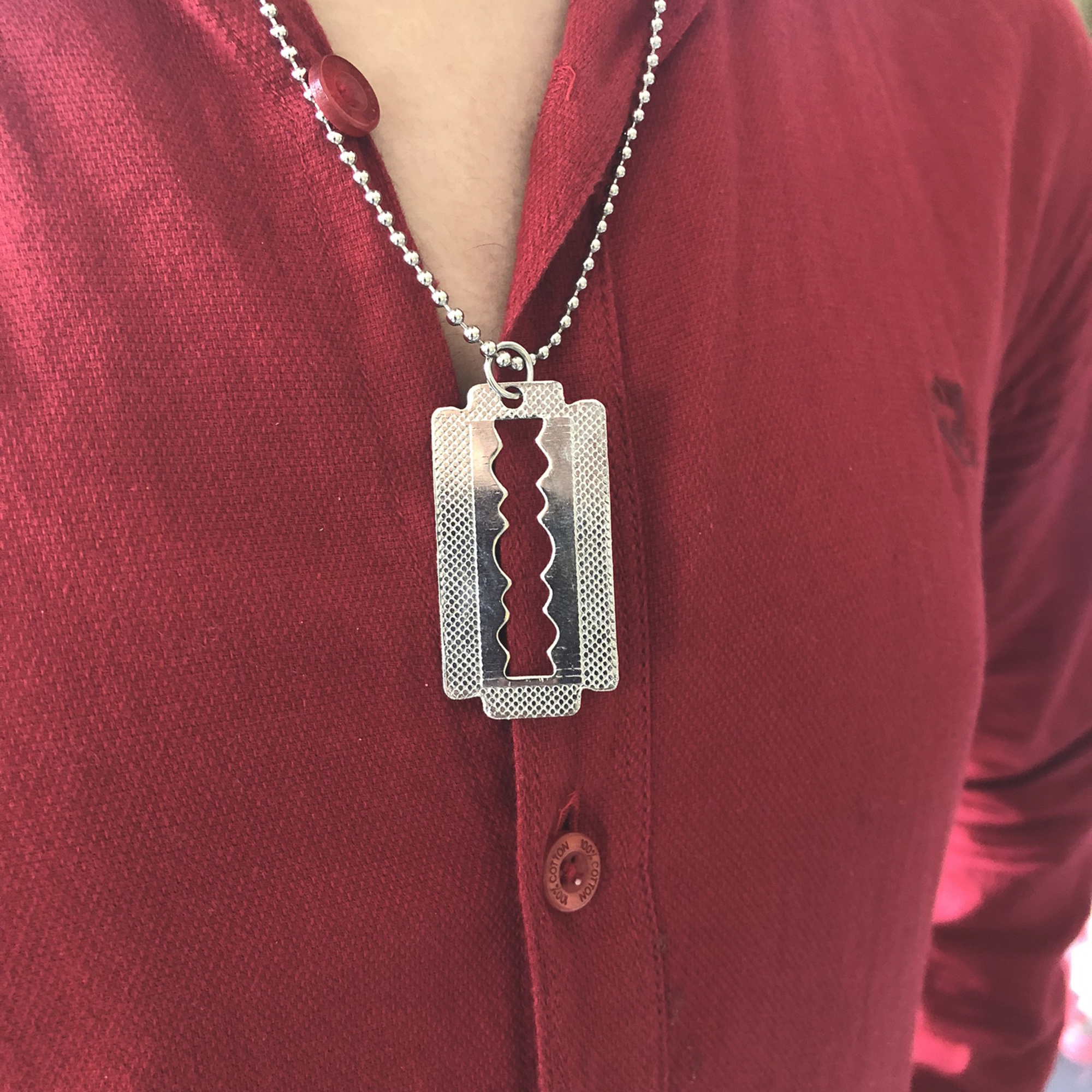 Stainless Steel Blade Design Necklace For Women And Men