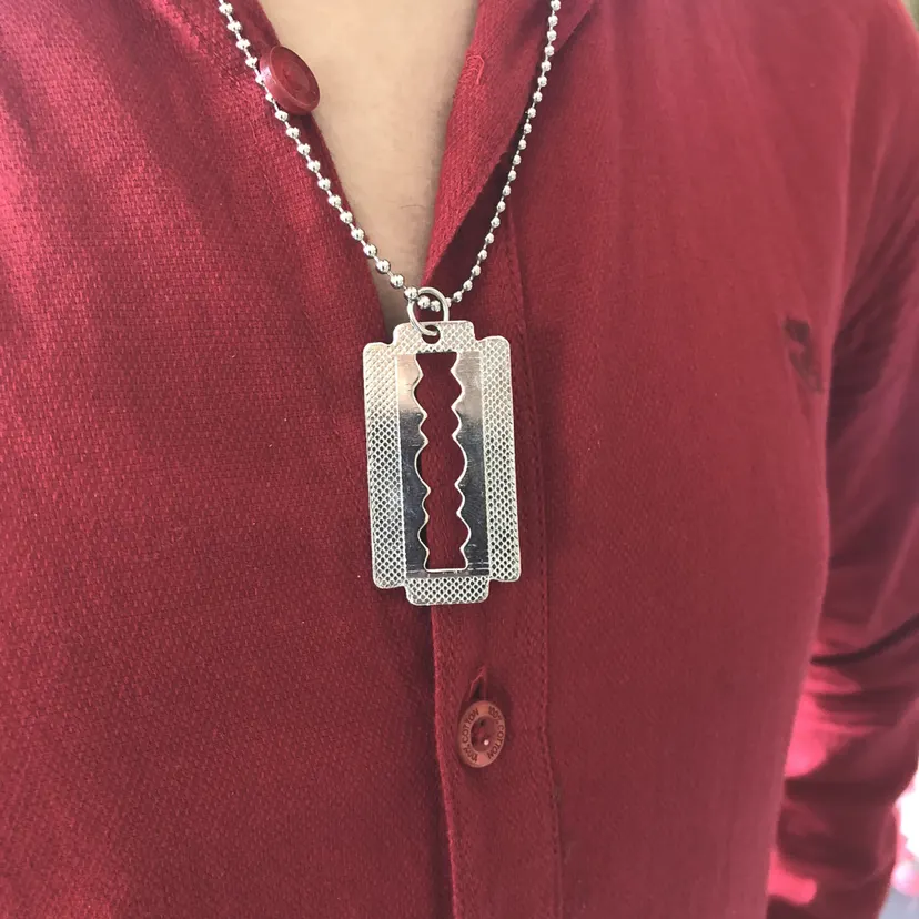 Stainless Steel Blade Design Necklace For Women And Men
